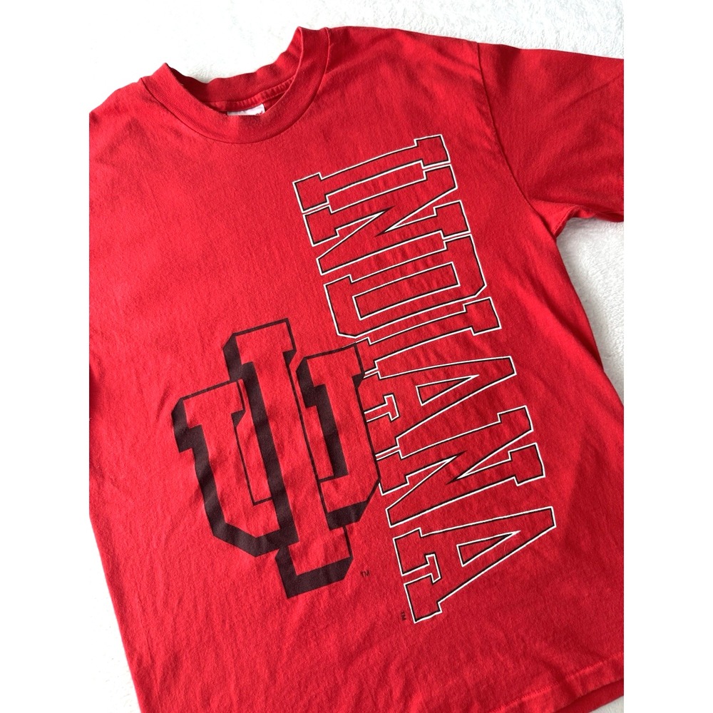 Vtg 90s Indiana Hoosers Shirt XL Hanes Single Stitch Red NCAA Made In USA - Picture 4 of 12